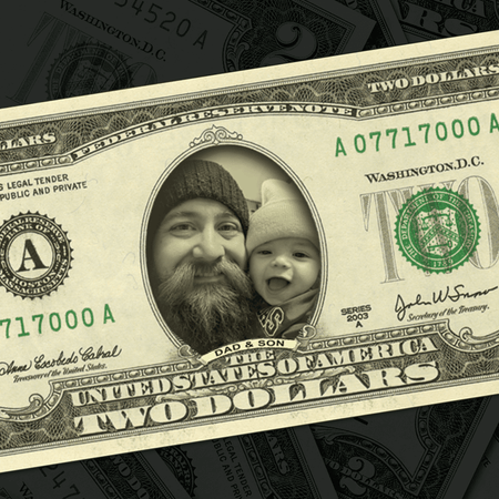 *NEW* A Custom $2 Bill: A REAL Two Dollar Bill with Your Name & Photo