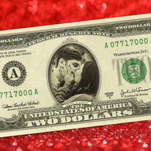 Custom Valentine's Gift: A REAL $2 Dollar Bill featuring You & Your Love!