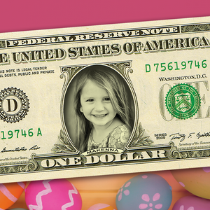 A Custom Dollar Bill: A REAL Dollar Bill with Your Name & Photo