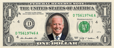 Joe Biden on a REAL Dollar Bill (Full Color)