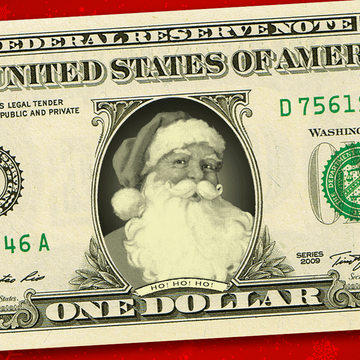 Santa on a Dollar Bill