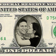 Load image into Gallery viewer, dollar bill from You&#39;re on the Money with a picture of a young woman kissing a man on the cheek on it
