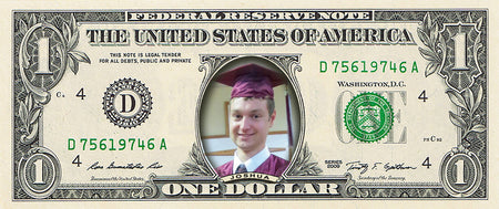 A Custom Dollar Bill: A REAL Dollar Bill with Your Name & Photo