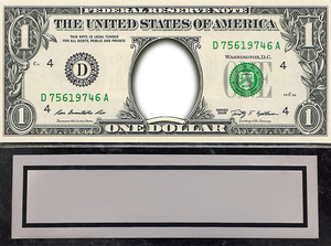 A REAL Dollar Bill Plaque with Your Photo, Name, and Engraved Plate
